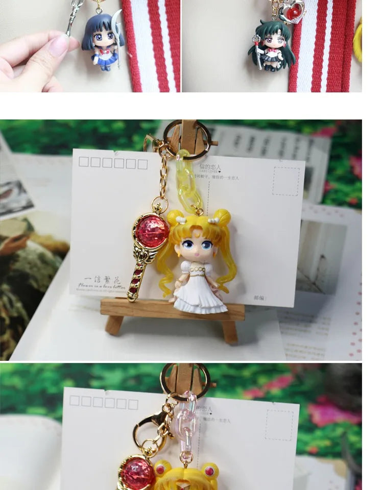 New Sailor Moon Car Keychain — Tsukino Usagi Anime Figure Keyring, Backpack Pendant Doll, Kids’ Collectible Toy Gift