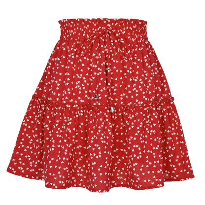 Women’s Floral A-Line Skirt – Summer High Elastic Waist Little Daisy Dress Vestidos LDY-WW4648