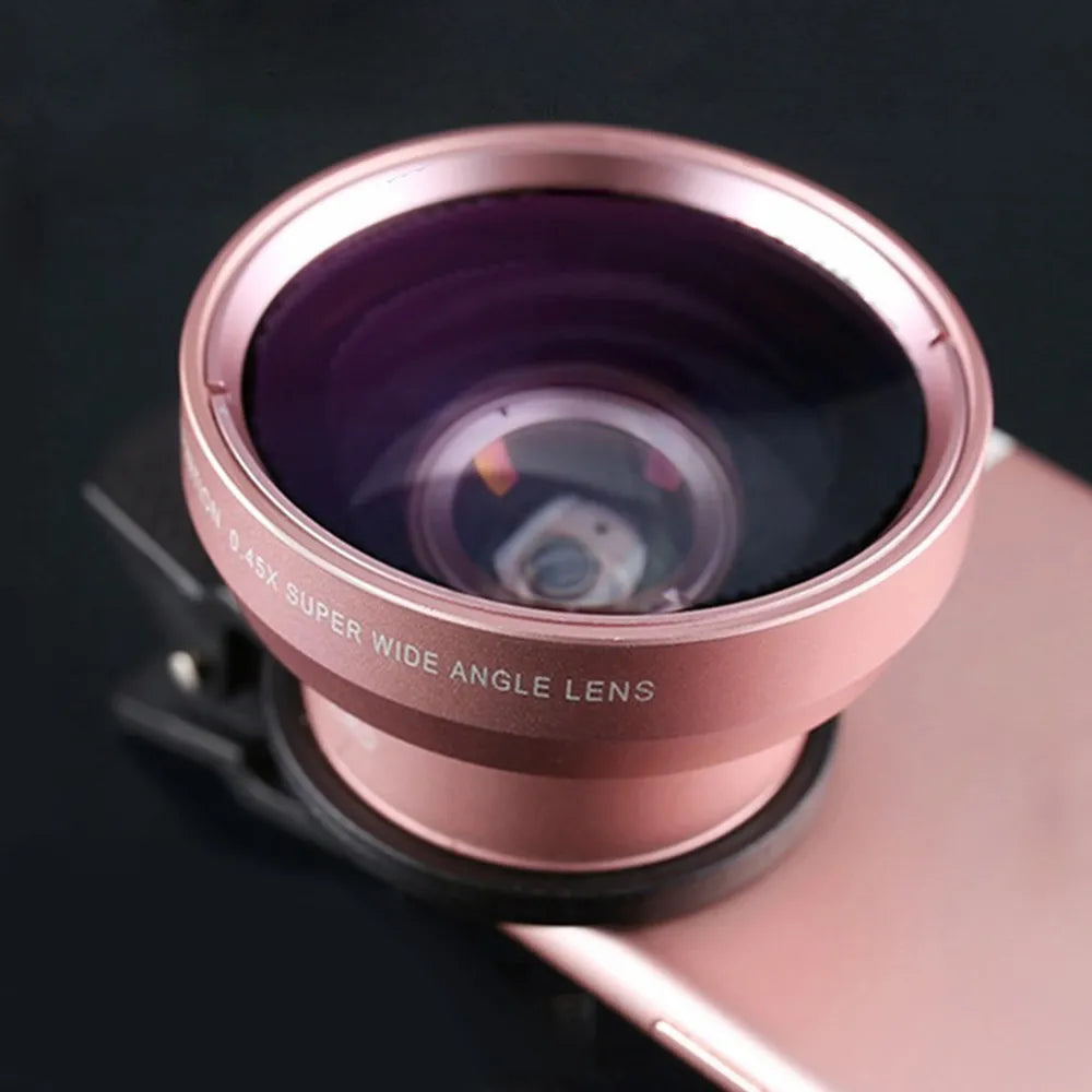 2 IN 1 Universal Clip Mobile Phone Lens - Professional 0.45x Super Wide-Angle + Macro HD Lens - Compatible with iPhone & Android (37mm)