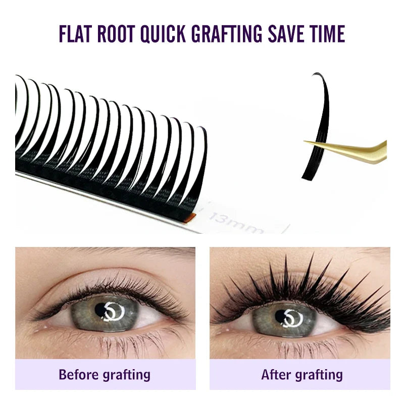 NATUHANA 0.07mm Wet Eyelash Extensions – Manga Wispy Spikes & Premade Fans for Cosplay & Volume