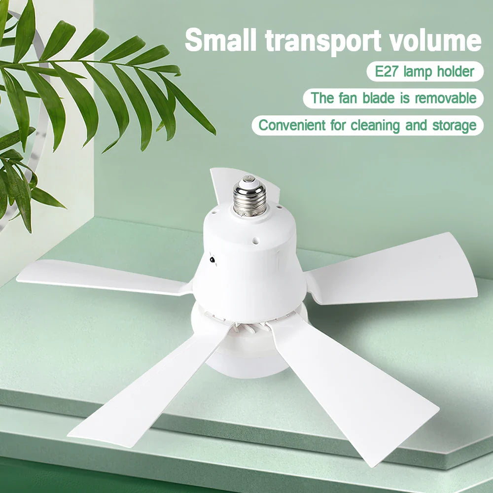 30W Ceiling Fan with LED Light – Dimmable Remote Control, E27 Base Smart Fan for Bedroom & Living Room