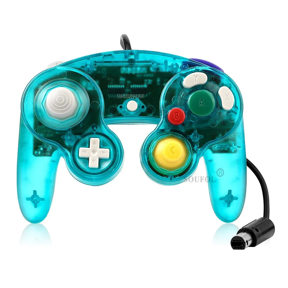 Transparent Wired Game Controller for GameCube NGC – Replacement Handheld Joystick for Video Game Console