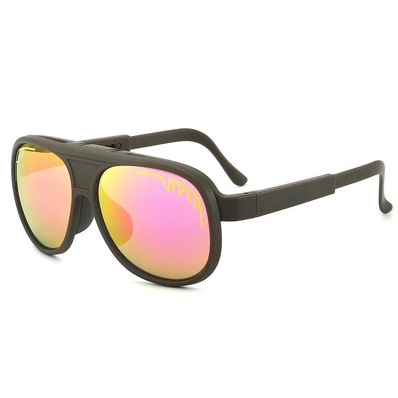 Retro Flip-Up Pit Viper Cycling Sunglasses — UV400 Vintage Steampunk Eyewear for Men & Women