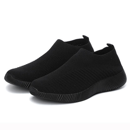 Women’s Slip-On Sock Sneakers – Breathable Flat Casual Vulcanized Sports Shoes Zapatillas