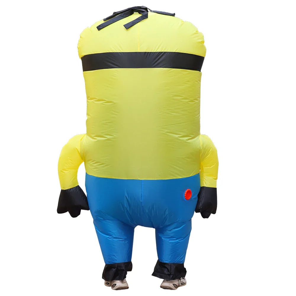 Flat Yellow Inflatable Costume - Funny Adult Cartoon Anime Outfit for Halloween & Party Performances