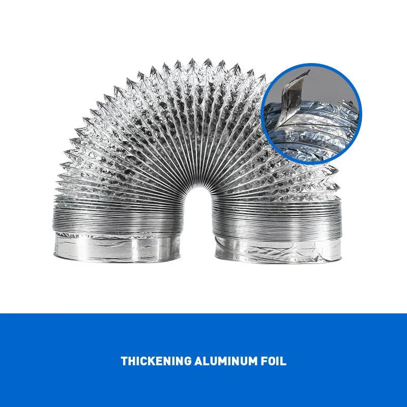 Scalable Aluminum Foil Ventilation Duct Hose – 80/100/120/150/200mm Exhaust Pipe for Kitchen, Bathroom & Fan Outlets