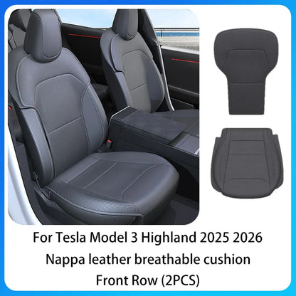 Tesla Model 3 Highland 2025–2026 Premium PU Leather Seat Cover – All-Season Full Set Car Seat Cushion Protector Interior Accessory