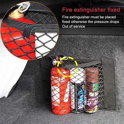 Universal Car Back Rear Trunk Organizer | Elastic Mesh Seat Net with Magic Sticker | Convenient Storage Bag Pocket for Auto Organization