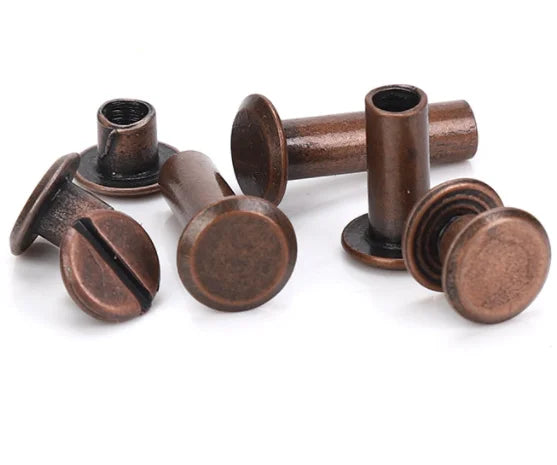 10 Sets Leather Craft Metal Rivets – Double Curved Head Screws for Belts, Straps, Luggage & DIY Projects