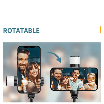 Roreta Portable Wireless Bluetooth Selfie Stick Tripod with Fill Light – Telescopic for iPhone 13, Huawei, Xiaomi & Android Phones
