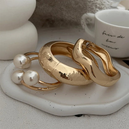 Ingemark Chunky Pearl Cuff Bracelet – Punk Heavy Metal Steampunk Bangle for Women & Men 2025