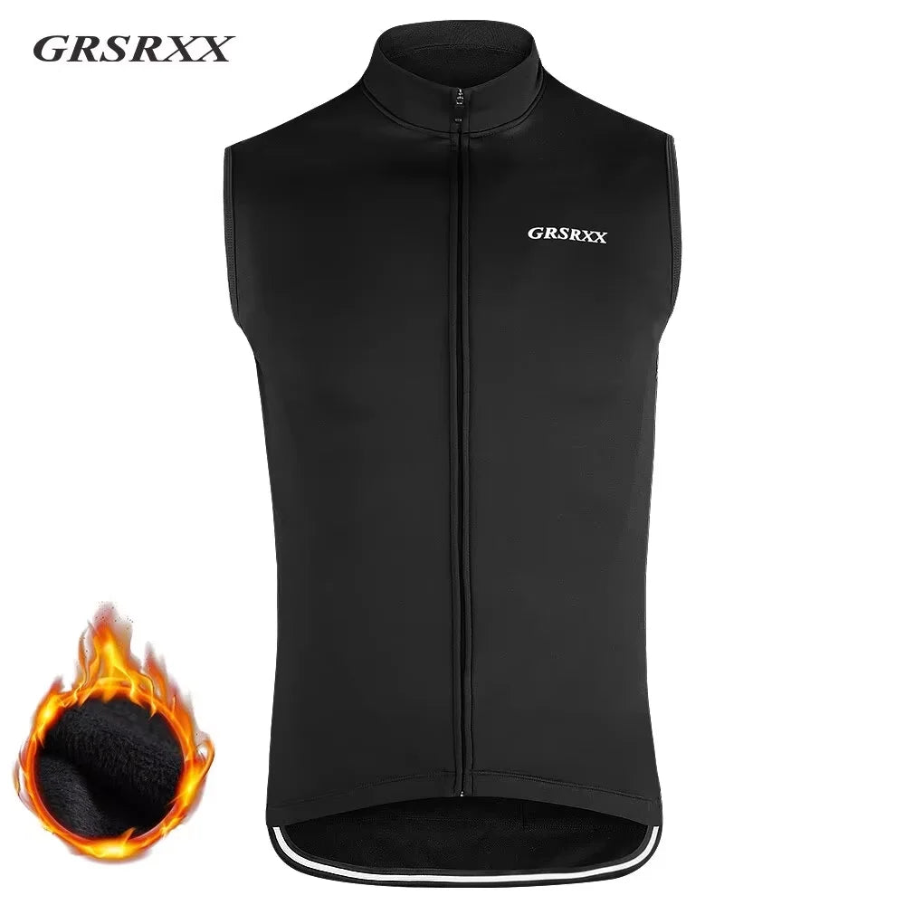 GRSRXX Thermal Winter Cycling Jacket – Unisex MTB Bike Coat & Sleeveless Long Sleeve Cycling Jersey