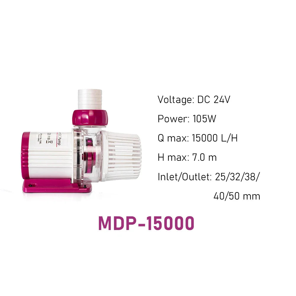 MDP Series WiFi Smart DC Aquarium Pump — App-Controlled Fish Tank Circulation & Return Pump with LCD Display Controller
