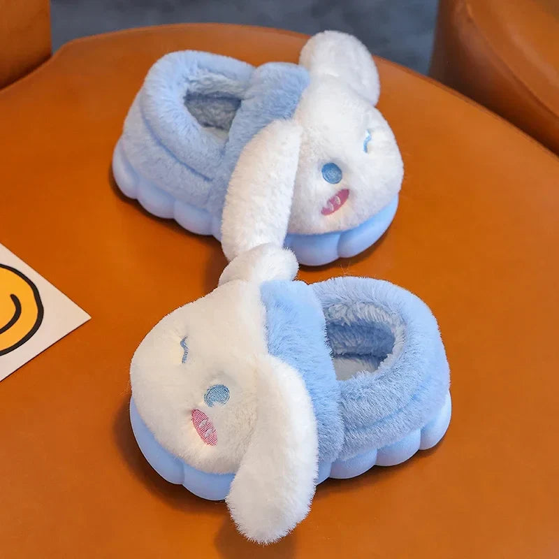 Anime Pikachu Plush Slippers for Kids – Soft, Non-Slip Warm Indoor Shoes for Autumn/Winter & Christmas Gifts