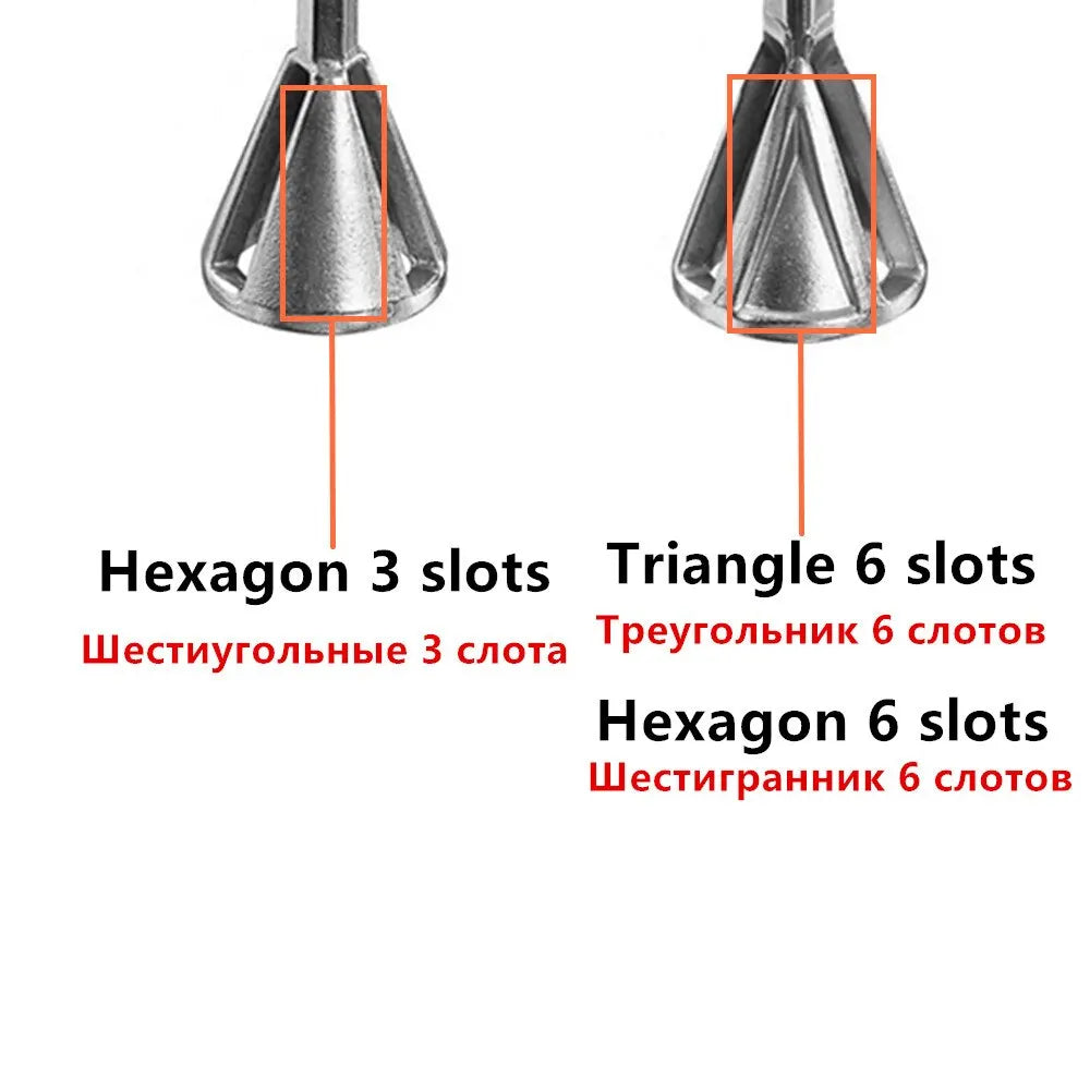 Precision High-Speed Steel Deburring & Chamfering Tools for Stainless Steel Drilling - Triangle Shanks, Hexagonal Threaded Edges - Power Drill Ready