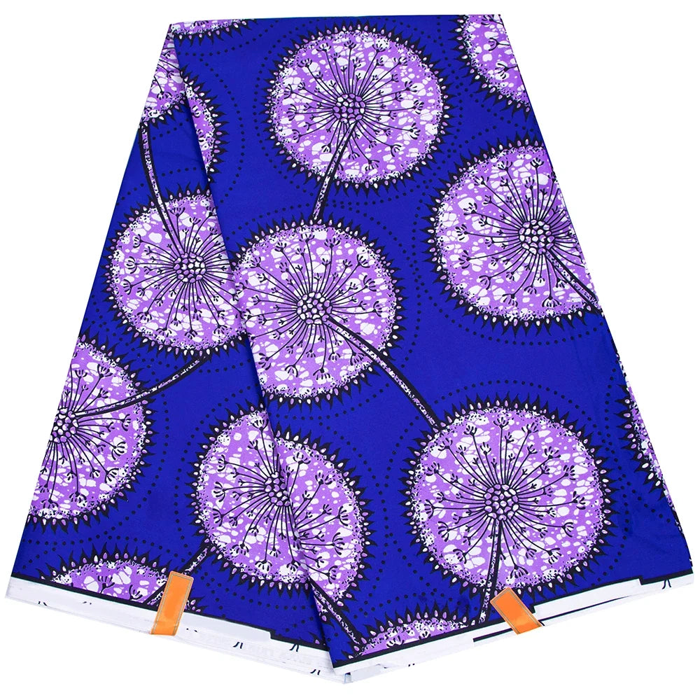 Ankara African Leaf Print Fabric - Real Wax Patchwork Sewing, Craft & DIY Textile Material