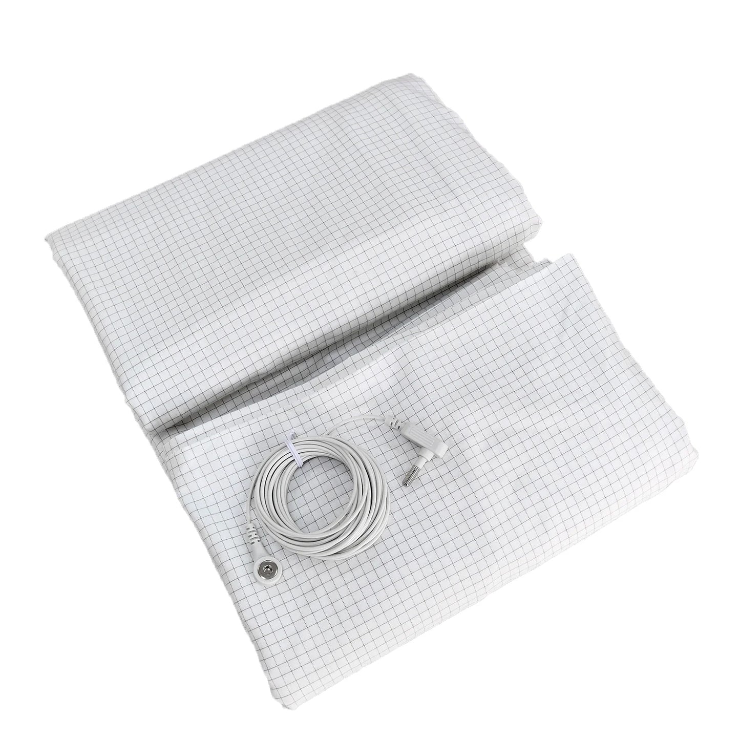 10% Silver Fiber Flat Bedsheet with Earthing Cord – Conductive Antistatic Health Protection & Stress Relief Sheet