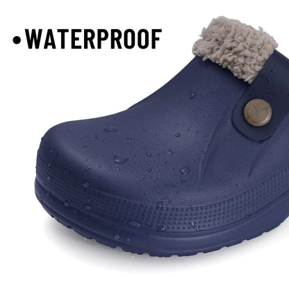 Bebealy Casual Women’s Garden Shoes & Warm Fluffy Men’s Waterproof Winter Slippers – Outdoor Antiskid Classic Leopard Design
