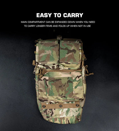 LV119 Tactical Vest Back Panel – Spiritus Systems Hunting Combat Airsoft Plate Carrier with Storage Pouch & Assault Vest Expansion Gear