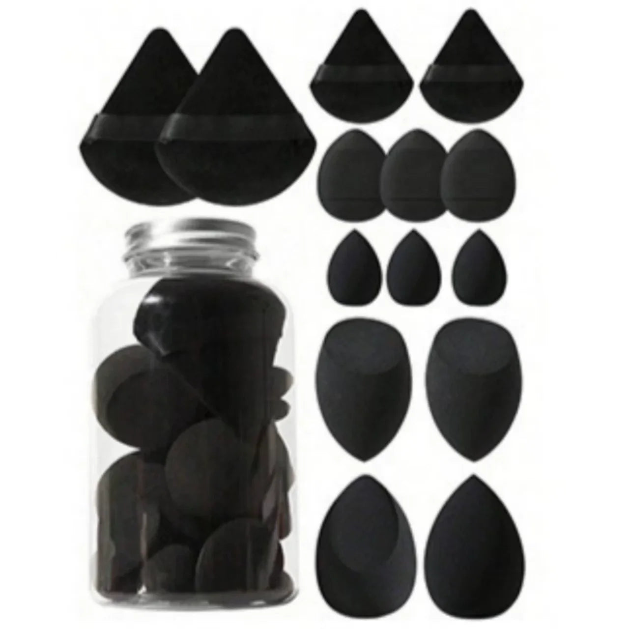 12/14PCS Makeup Sponge Set – Cosmetic Blender Beauty Eggs & Mini Finger Puffs for Foundation