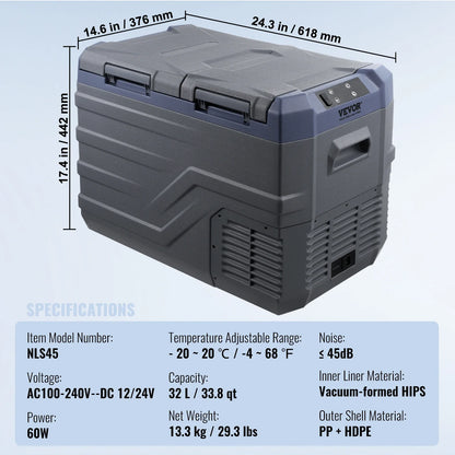 SucceBuy Portable Car Refrigerator — 8L–75L Single & Dual Zone Fridge with Bluetooth Temperature Control for Camping & RV
