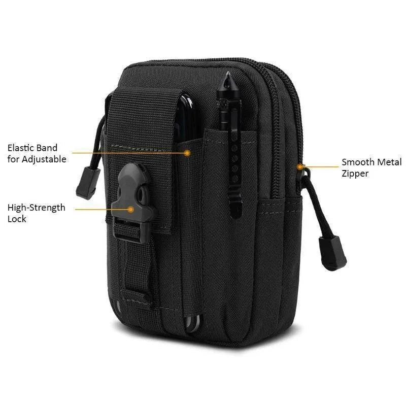 Waterproof Nylon Mobile Phone Case Pouch – Multifunctional Waist Bag for Men – Casual Small Waist Pack