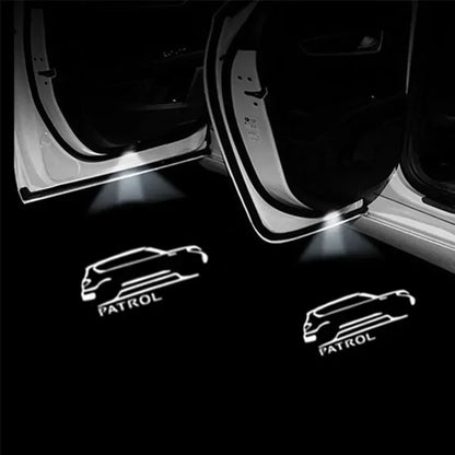 2PCS LED Car Door Welcome Ghost Shadow Lights – Logo Projector Courtesy Lamps for Nissan Patrol Y62 & Armada 2013–2018 Accessories