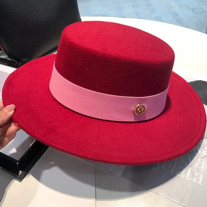 Fedora Hats for Women and Men - Elegant Fashion Bowler Dress Caps with Ribbon Band, Felt Jazz Hat for Weddings, Church, Panama Style