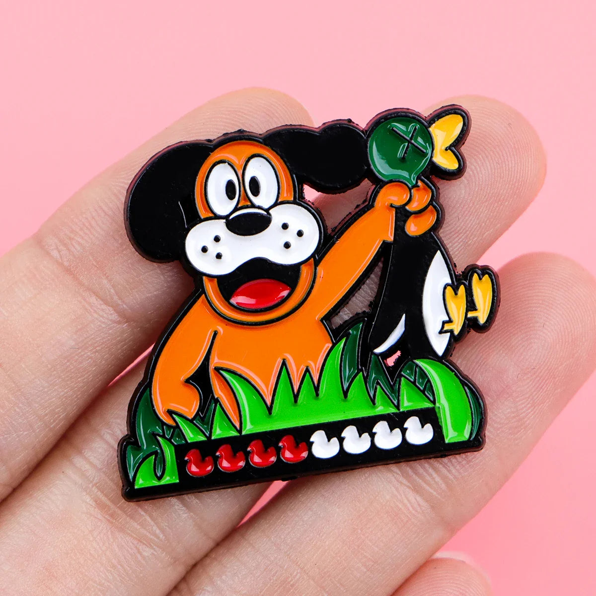 Funny Duck & Cute Dog Enamel Pin – Animal Lapel Brooch for Backpack, Clothing & Gifts