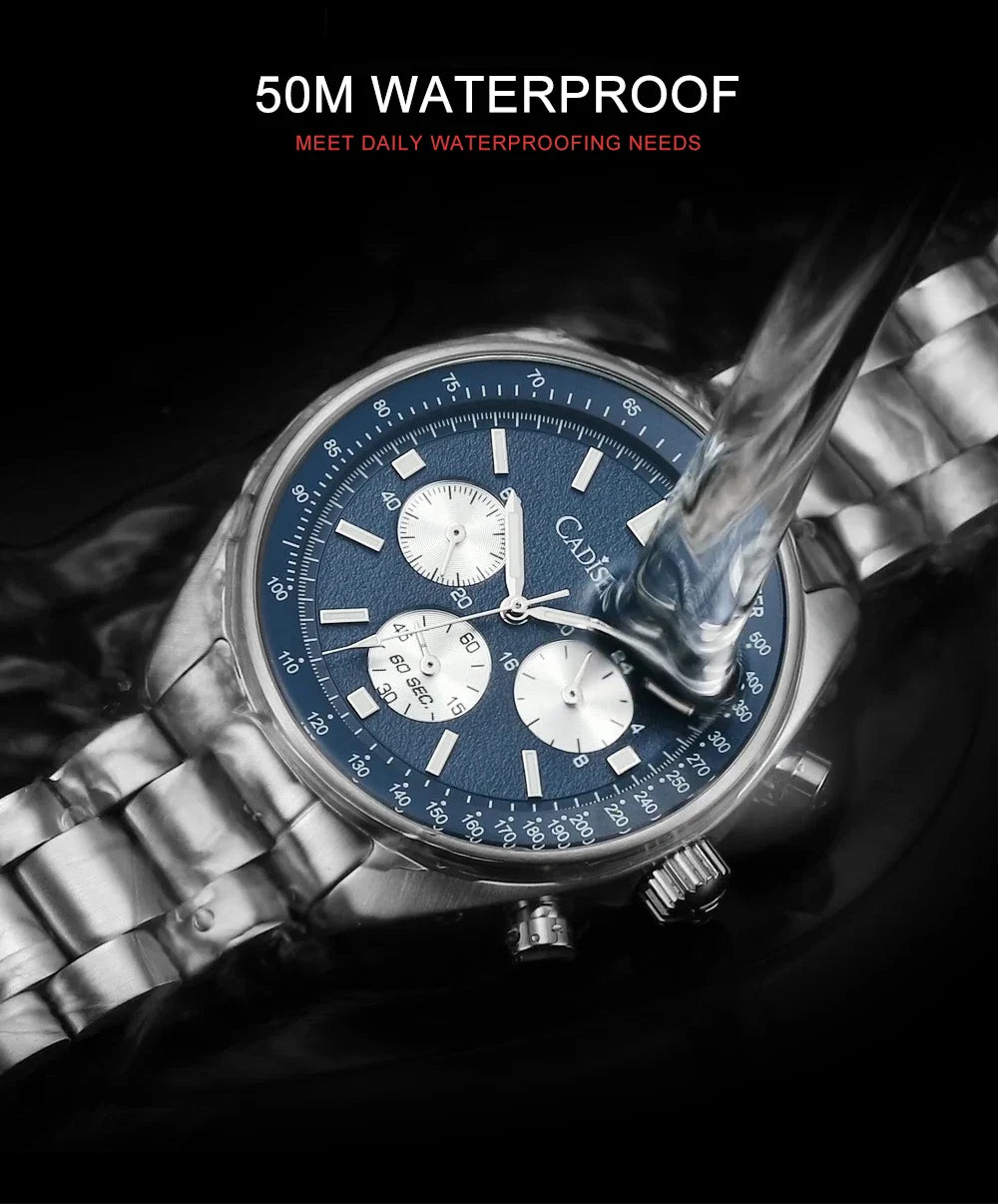 CADISEN 2024 Men’s Quartz Business Watch — VD53 Luxury Chronograph Timepiece for Men