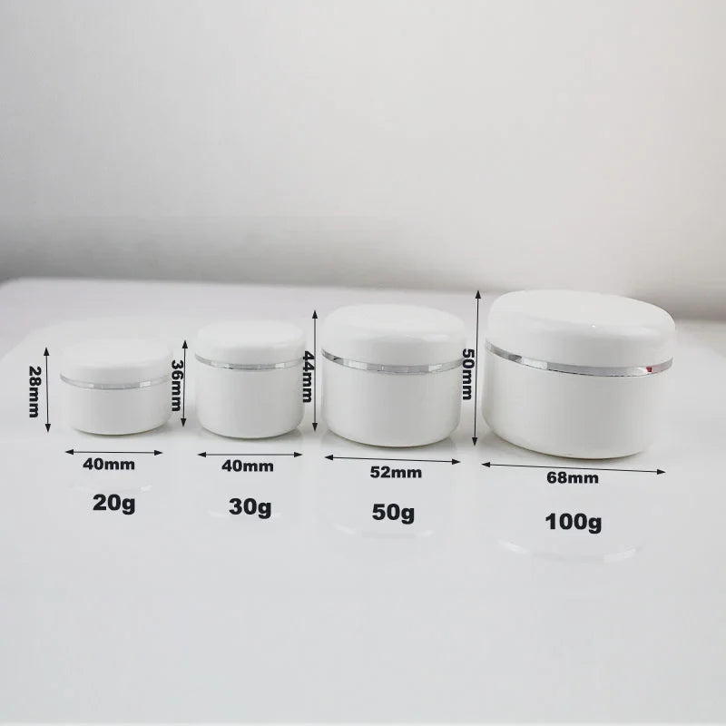 30pcs Plastic Cream Jars – 20g/30g/50g Empty Refillable Makeup Containers for Cosmetics Samples