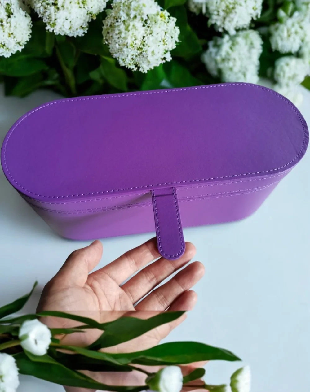 Portable PU Hair Dryer Storage Case – Large Capacity Dustproof Bag for Curling Tools & Accessories