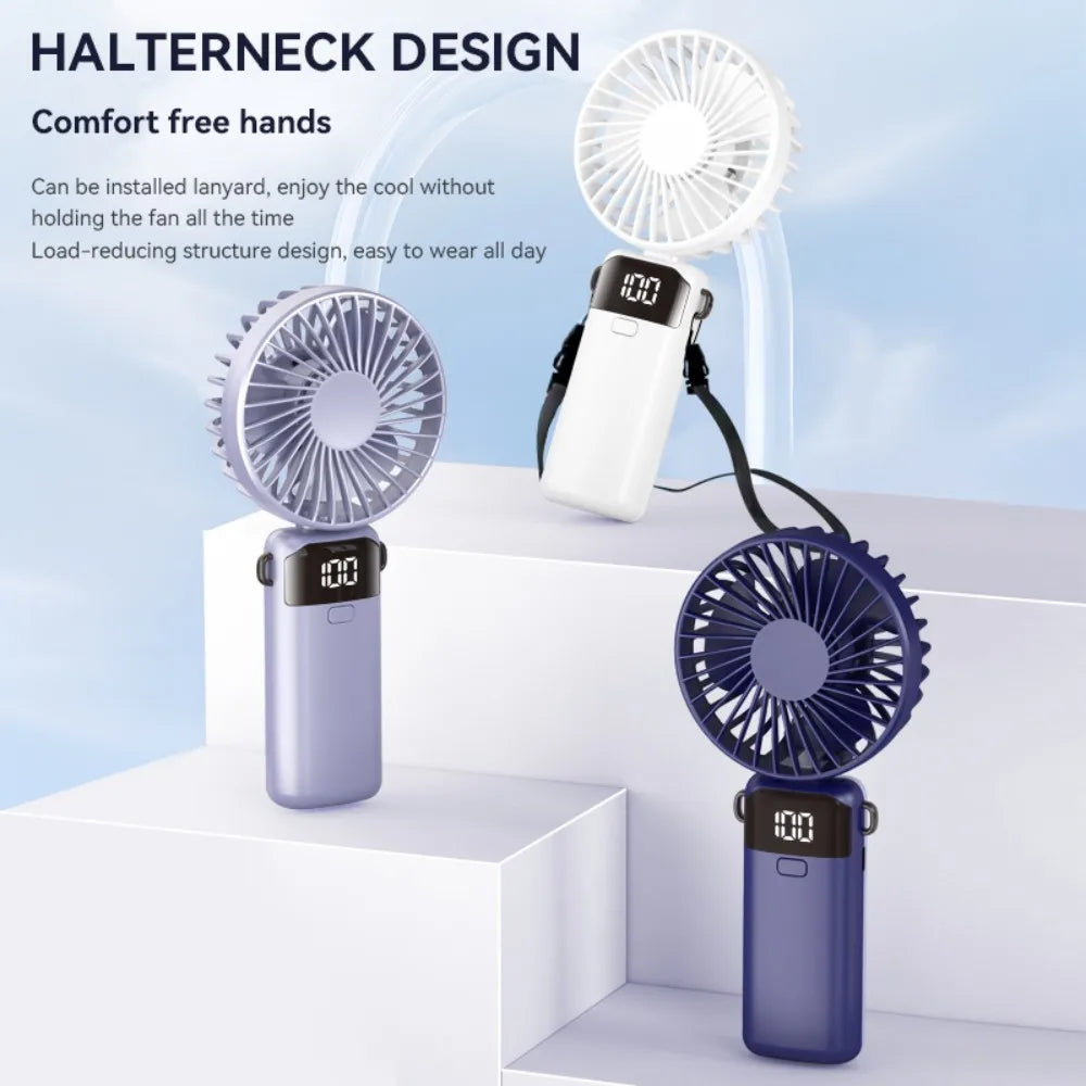 Portable Mini USB Fan – Handheld & Desktop Fan with Phone Holder, 3-Speed Adjustable Wind, Long Battery Life, Multi-Function Cooling Fan