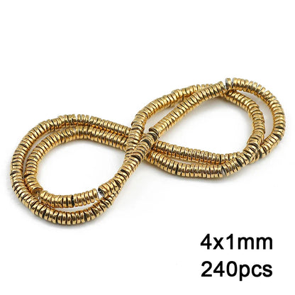 3A+ Retention Color Hematite Beads – Star & Heart Shapes, Gold-Plated Natural Stones for DIY Jewelry & Bracelets