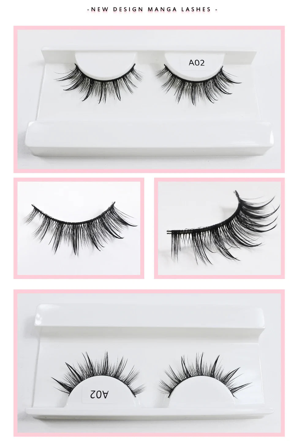 RED SIREN Wet Manga Lashes – Long, Thick Natural Fake Eyelashes for Korean Makeup Fashion