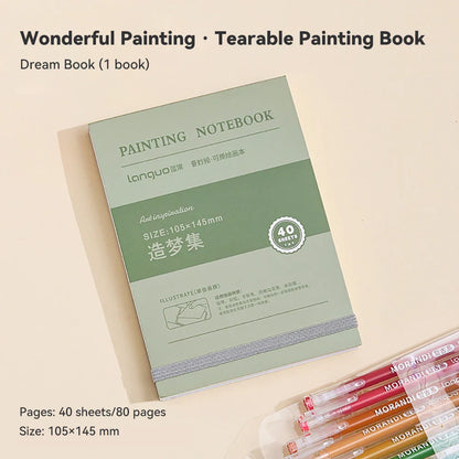 100% Cotton Mini Watercolor Paper Book – 300gsm Tearable Sketchbook Journal for Drawing & Painting