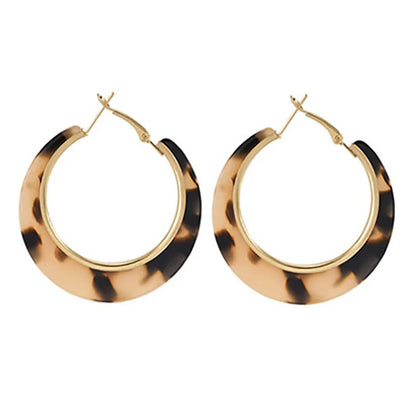 Leopard Print Hoop Earrings for Women – 2024 Trendy Gothic Exaggerated Jewelry