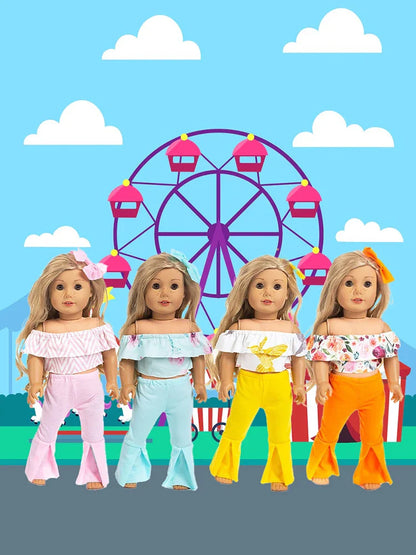 18-Inch Doll Clothes for American Girl Dolls — Bell-Bottoms & T-Shirt Set, Pretend Play Outfit, Gift for Girls