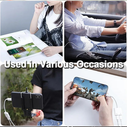 2-in-1 USB-C to 3.5mm Audio Adapter — Dual Type-C Jack Charging & Aux Cable for Samsung, Xiaomi Wired Earphones