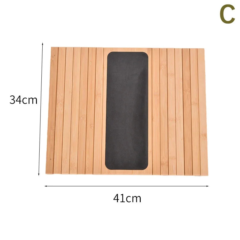 Bamboo Couch Cup Holder – Anti-Slip Foldable Sofa Armrest Tray for Cups, Snacks & Remote Control   1/2
