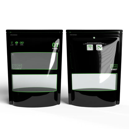 Lock & Seal Storage & Curing Bags (1/8oz–1lb) – 58%-62% RH Terp Cultivation Pouches, Heat Sealable & Child Resistant