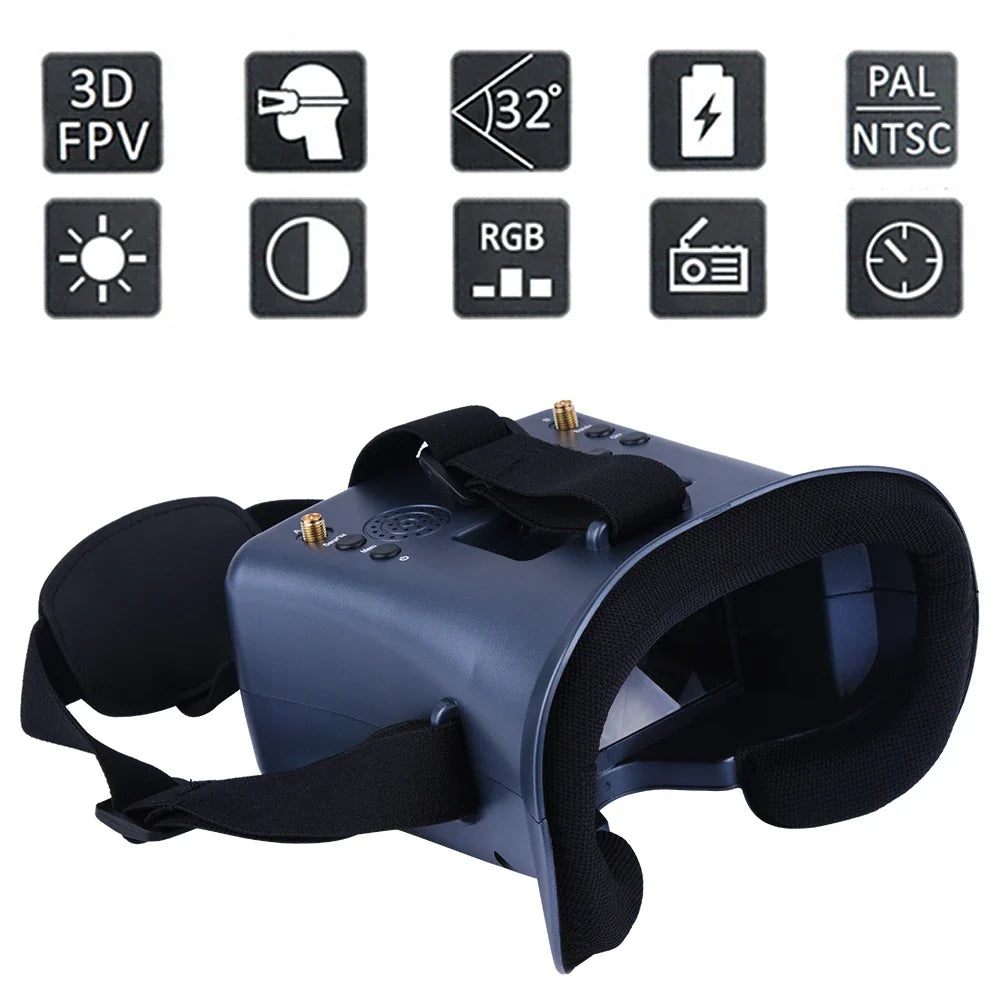 008D 5.8G 40CH FPV Goggles – 4.3 Inch HD 800x480 Video Headset with DVR & Battery for EV800D RC Drone Models