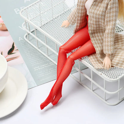 30cm Doll Silk Stockings – Mini Fishnet Tights for 1/6 Dolls, Elastic Leggings & Sock Accessory, Doll Girl Gift