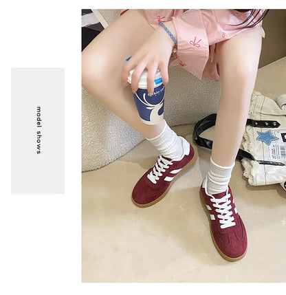 Women’s Casual Lace-Up Shoes | Lightweight Anti-Slip Flat Sneakers for Outdoor Walking