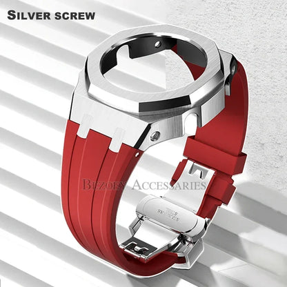 GEN4 Casioak GA2100 Mod Kit – Stainless Steel Case, Bezel, and Rubber Strap Replacement for G-SHOCK GA2100/GA2110