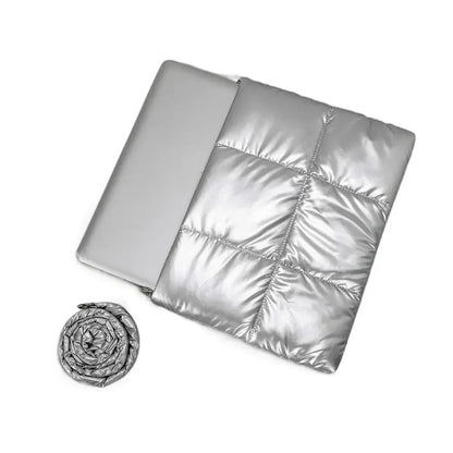 Trendy Puffy Cotton Laptop Bag 14 Inch — Waterproof, Shockproof Sleeve with Shoulder Strap for MacBook, Lenovo, Huawei