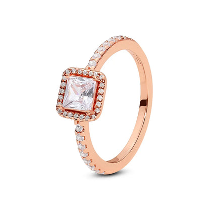 925 Sterling Silver Women’s Ring – Crown, Heart & Wishbone Design with Crystal, Rose Gold Engagement & Wedding Jewelry