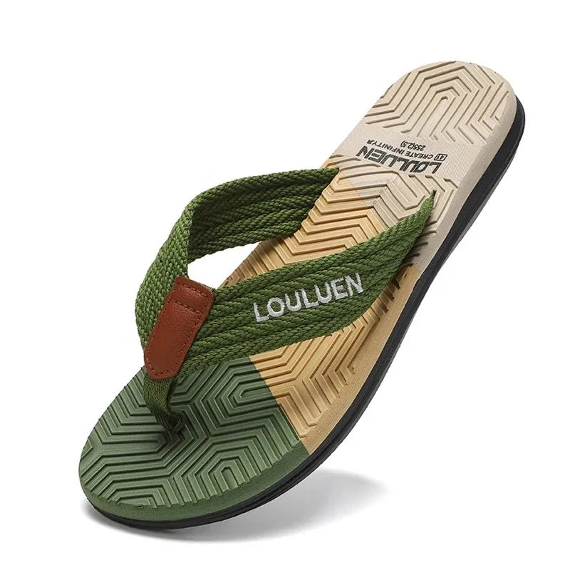 2023 Men’s Flip Flops – Trendy Anti-Skid Casual Beach Slides, Outdoor & Household Sandals