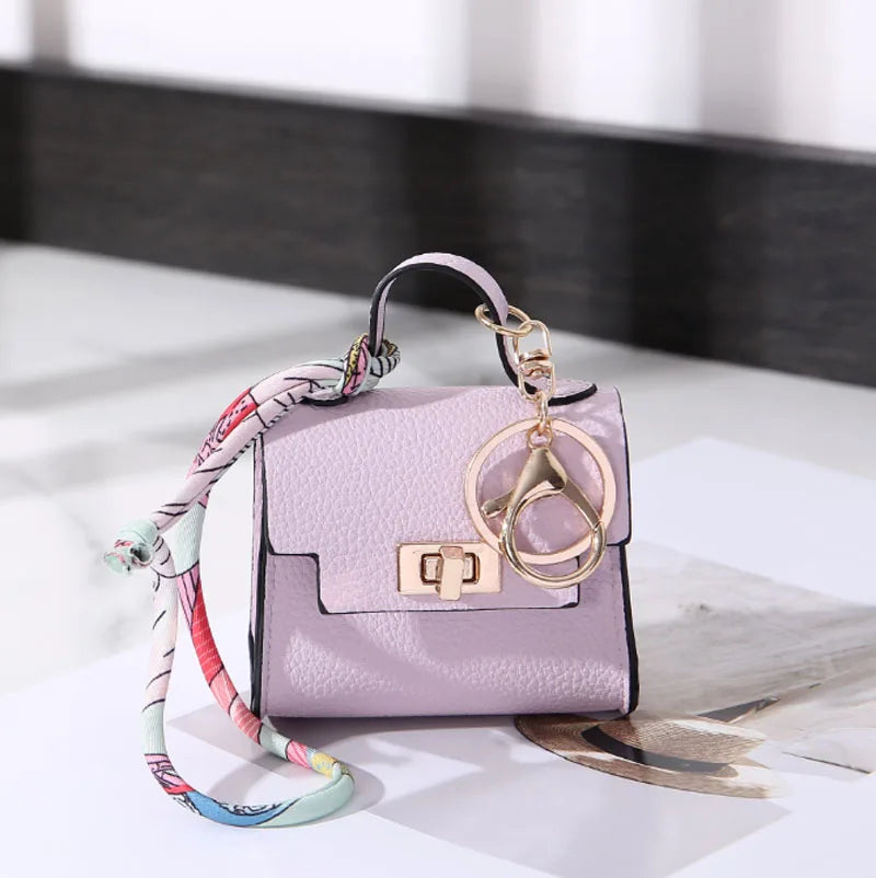 Luxury Mini Headphone Bag – Leather Purse Pendant Keychain for AirPods 2/3/4/Pro 2 and Galaxy Buds 3/3Pro