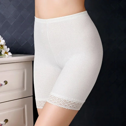 Plus Size Women’s Safety Shorts - Seamless Lace Anti-Chafing Boyshort Underwear for Under Skirts & Dresses